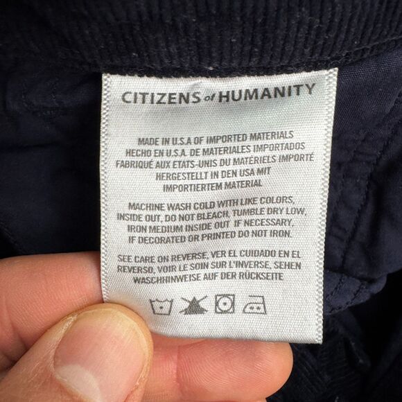 Citizens Of Humanity Georgia High Rise Bootcut Corduroy Pants Women 31 Navy Blue - Picture 10 of 16